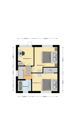 Plattegrond - Norbartstraat 1, 4921 EB Made - Eerste verdieping.jpg